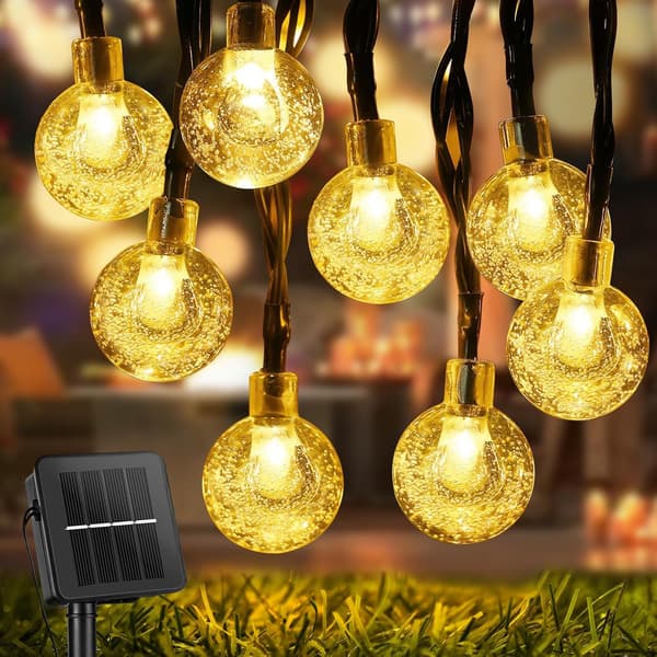Solar String Lights for Outdoor, 11M 60LEDs Outdoor String Lights, 8 Modes IP65 Waterproof Outdoor String Lights