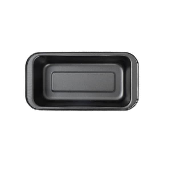 3 stk. rektangulære kageforme, non-stick bageform i kulstofstål, brødform, sort, 15 cm