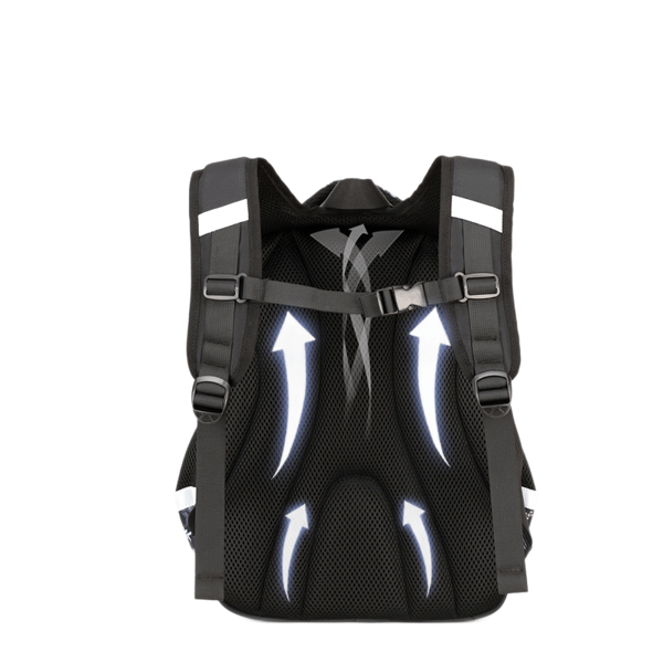 Children's School Bag 3rd-6th Grade Lightweight Backpack Shoulder Bag - Black Rocket