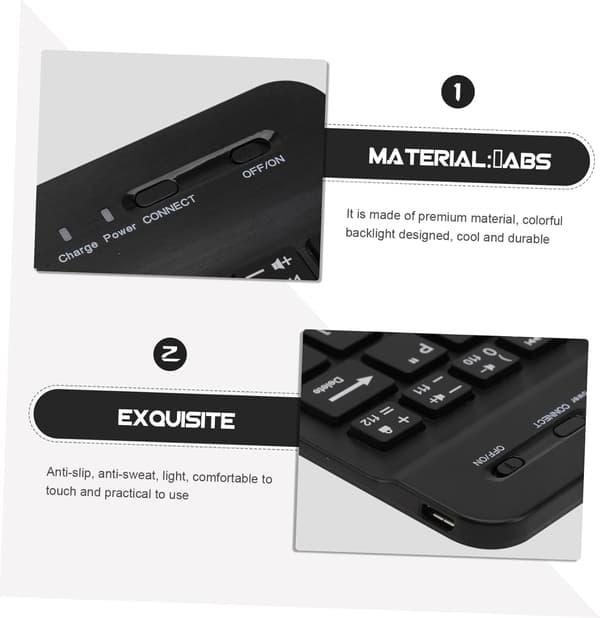 Trådløst oplyst tastatur til bærbar computer, letvægts og multifunktionelt