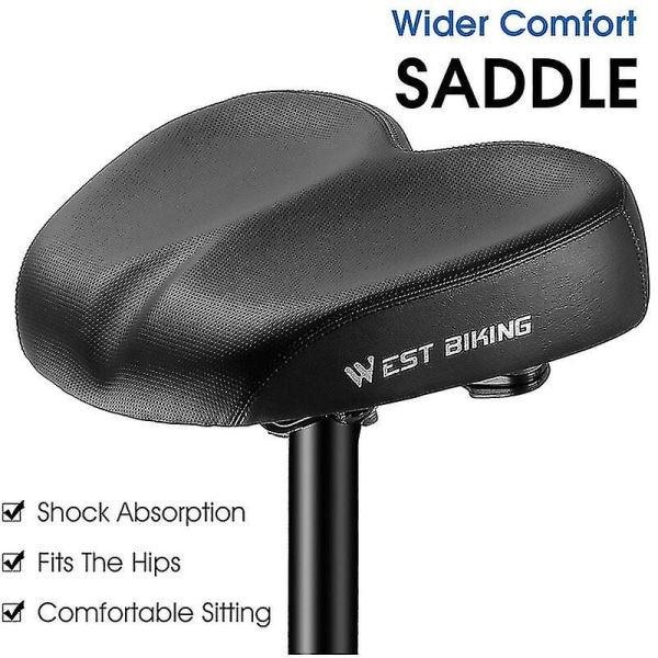 Ergonomic Bicycle Replacement Saddle Soft Widen Thicken Road Bike Cushion Long Distance Driving Comcompatible Withtable Shockproof Bike Seats,black