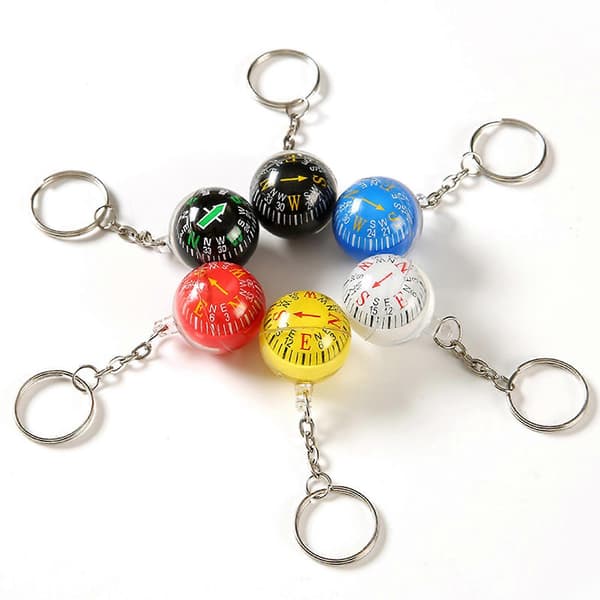 Robust Small Compass Keychain with Floating Dial for High-Performance Direction in Outdoor Activities and Daily Use White White White