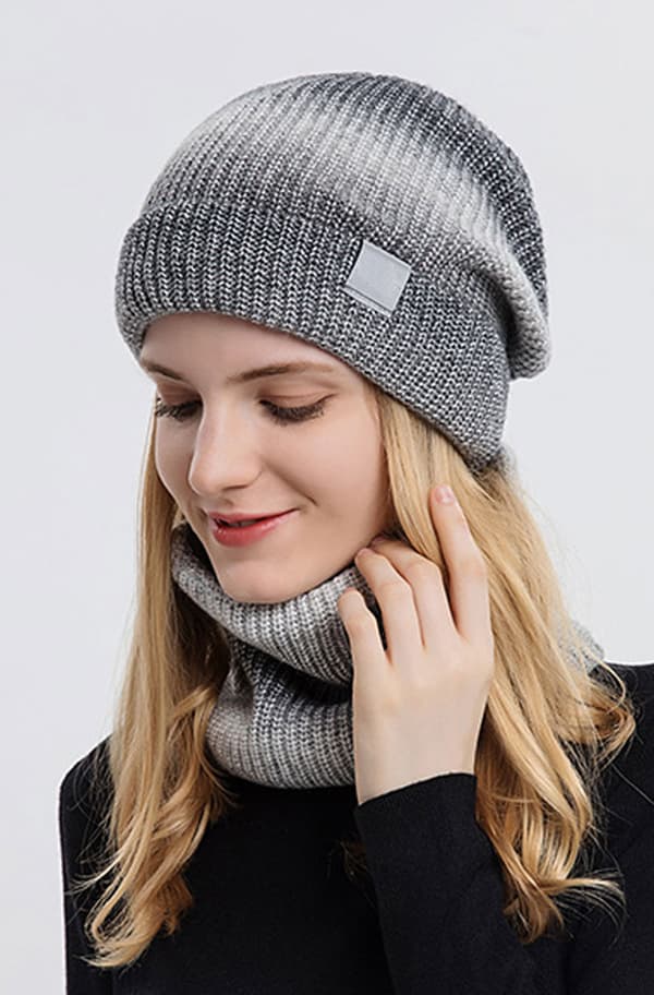 2-pack vinterstickade för män kvinnor skidmask kylande halsduk utomhus hattar halsduk mask grå grey