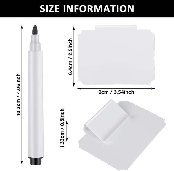 12 dele kurvelabelclipsæt, inkluderer 10 køkken - 12 dele - sort, hvid White-10pcs