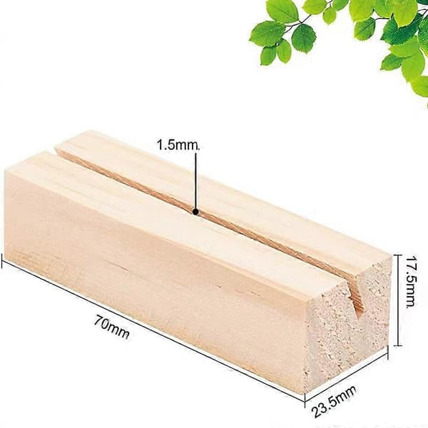 10-pack Trä Placeringskortshållare Trä Meny Skylthållare Bordsnummer Kortdisplayställ För Bröllopsmiddag Hem