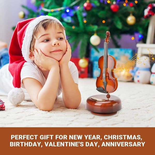 Violin Music Box, Creative Violin Music Box with Rotating Music