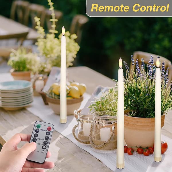Flameless LED Taper Candles Set with Remote Control - 8-pack Warm White Varm vit white