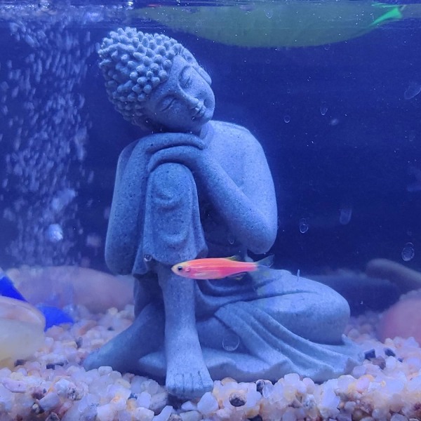 mozhixue Mediterande Buddha Aquarium Ornament, för akvarium Hemträdgårdsdekoration, Simuleringshantverk