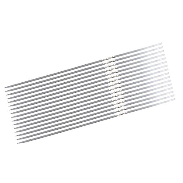 20 stk 304 Rustfritt Stål Grillspyd Grillgaffel Grillspyd Kebabspyd (sølv)SilverM Silver M