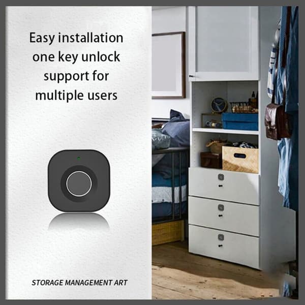 Biometric Fingerprint Lock for Smart Home, Hidden Drawer, Electronic Lock, Privacy, Keyless Security Protection for Office/