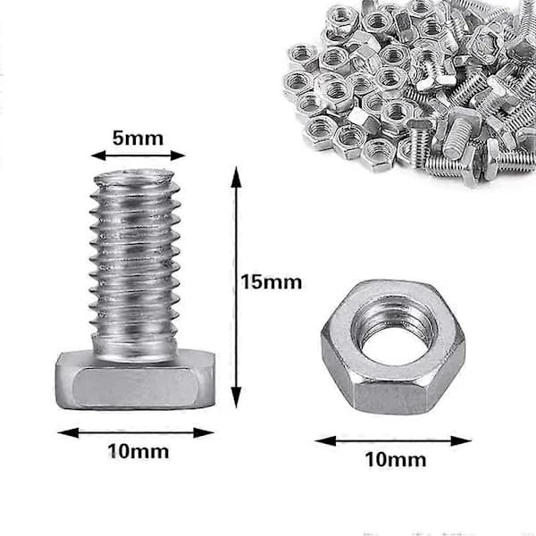 50 st Aluminiummuttrar Set Växthus Rostfria Muttrar för Uteplats Växthus Tillbehör