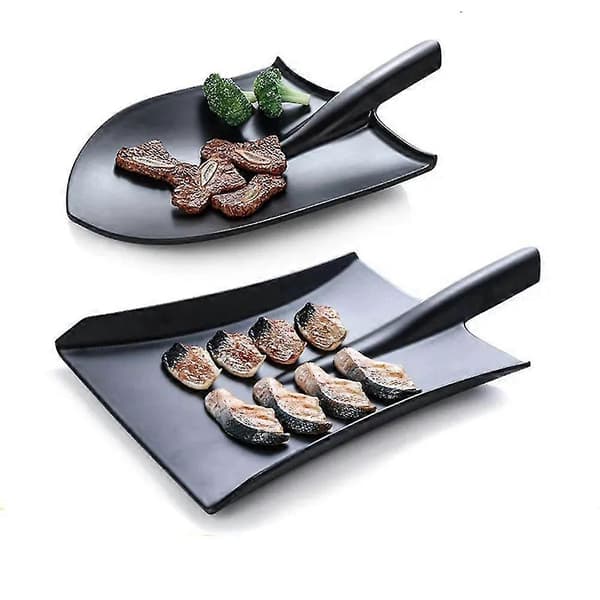 Tableware Plate Frosted Imitation Porcelain Spades Tableware Plate, snack tray BBQ plate, b