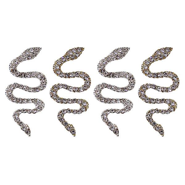 4 stk Rhinestone Nailer Nail Art Dekorasjon Krystall Nail Dekorasjon Rhinestone Nail Charms Nail Art S 3x1.3cm