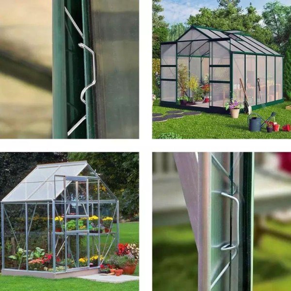 25 st Växthusglasklämmor, rostfritt stål W-typklämma, växthusvård i aluminium, W-Wire Green House-beslag