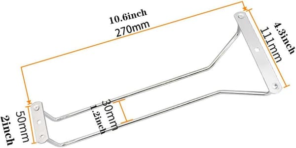 Rustfri Vinglasholder til Underskab, Letinstalleret Stilglasorganisator med Trådhylde til Alsidig Brug