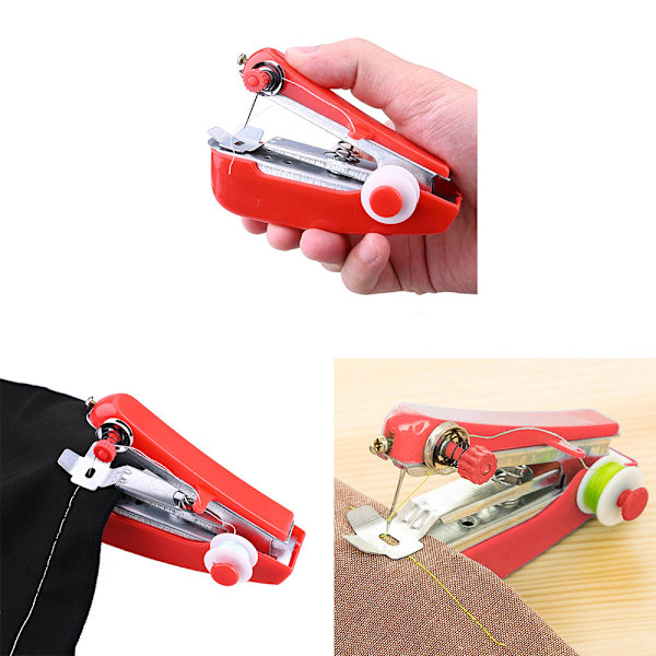 3 stycken Mini Enstaka Stygn Handhållen Symaskin Bärbar Stygn Manuell Bärbar Symaskin för Hemresor