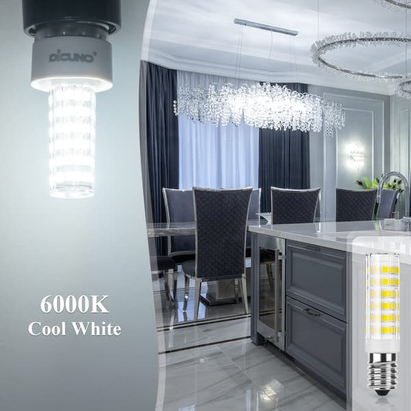 E14 LED Lampa Köksfläkt 7W, Kallvit(6000K), Ej Dimbar, Liten Edisonsockel för Kylskåp/Köksfläkt/Husbelysning, 2-pack