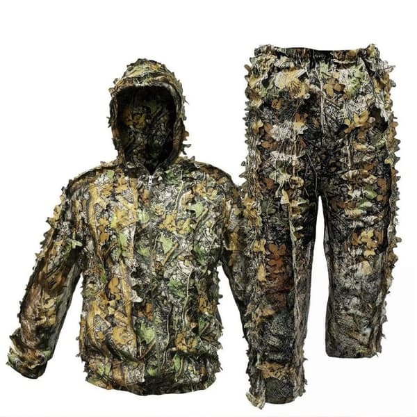 Ghillie-drakt i skogsmønster - Slitesterkt polyesterstoff - Elastisk midje - Voksne | 160-185 cm