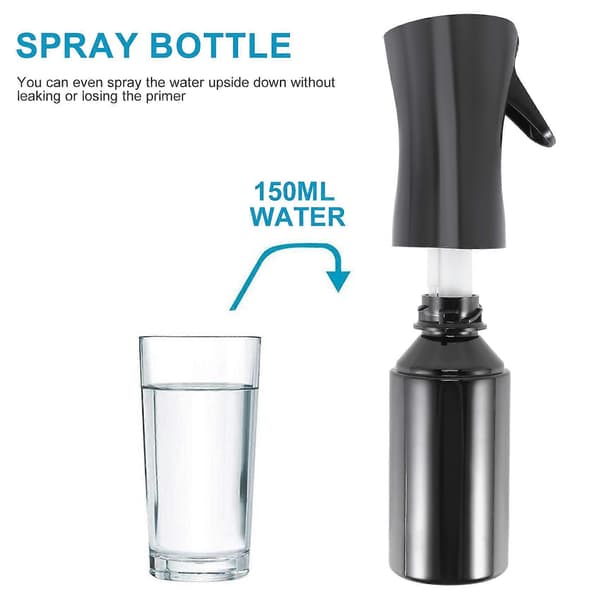 Hiussuihkepullo, jatkuva vesisuihkepullo aerosolisumutin - 150 ml, musta