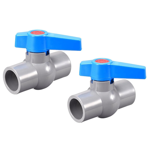 Kugleventil, 25 mm ID PVC-muffeventil til akvarium, sumppumpe, pool, havesprinkler Grå Blå 2 stk