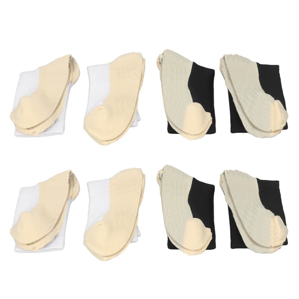 Fodboldstrømper med dæmpning, hvide og sorte, skridsikre, nylon, åndbare fodboldstrømper til mænd og kvinder, hvide og sorte, one size