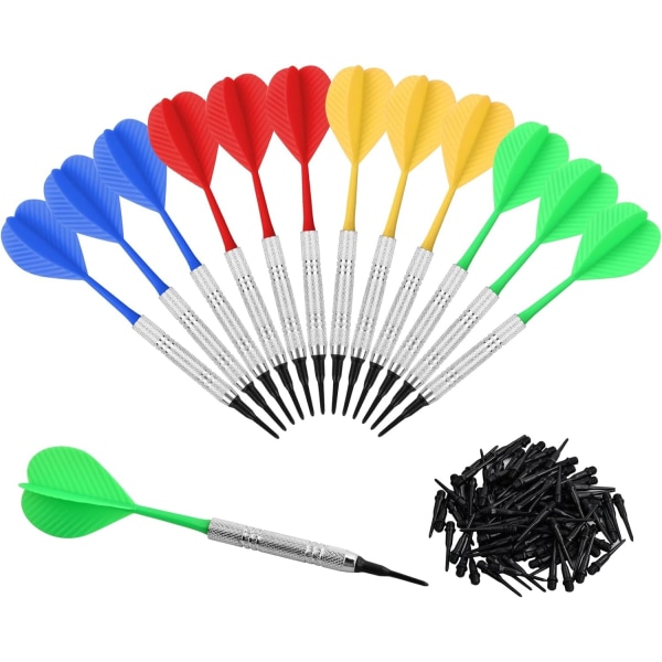 14g Plastikspids Dart, 12 Dart med 100 Spidser til Elektronisk Dartbræt, Professionel Plastikspids Dart, Soft Tip Dart Sæt til Hjemmet