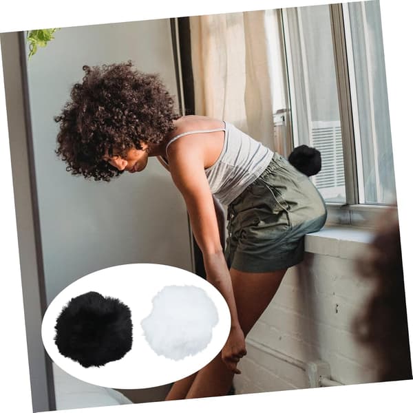 Rabbit Tail Plush Ball Costume Prop for Easter Halloween Carnival Cosplay Fluffy Rabbit Tail Accessories