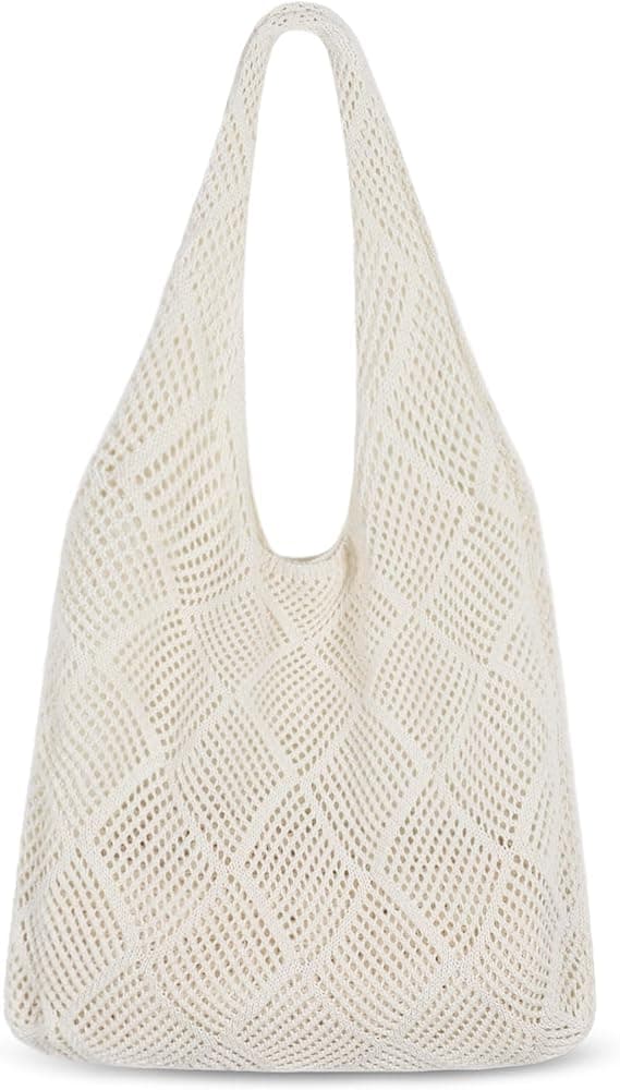 Hæklet mulepose, netstrandtaske til kvinder, strikket sommer hobo-taske, ferie boho mulepose.[32*36]