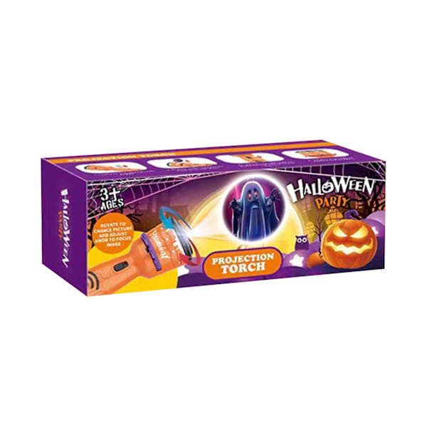Lommelygte Halloween Projektor Realistisk 24 Mønstre Legetøj Gave Gul