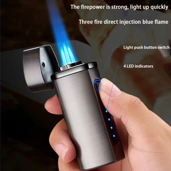 Vindtät Torch Lighter Single Jet Flame Cigar Lighter Butan Refillable Gas Lighter för camping