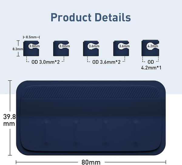 Cable Management, Magnetic Cable Holder, Multifunctional Cord Holder for Desk, 5 Clips for Lightning Cables, USB C Cables [Ho]