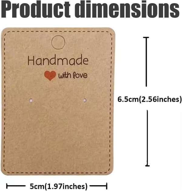 100 stykker, lavet af kraftpapir, velegnet til DIY-øreringe, øreringe, 6,5 x 5 cm