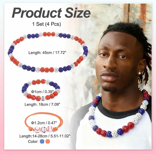 Basebollhalsband Set Orange Blå Orange/Blue