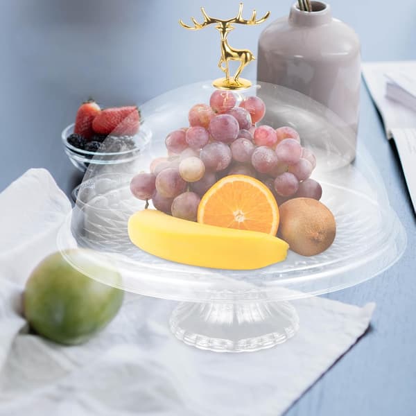 Cake stand with dome lid, tall pastry plate, decorative serving plate, suitable for cakes, desserts and muffins.