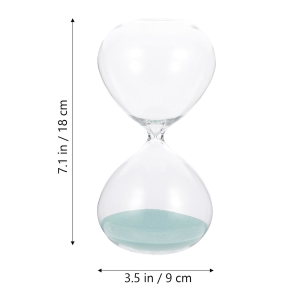 Skrivebordstimer Sandklokke Ornament Glass Timeglass Dekorativ Timeglass Pynt Blå 18x9cm Blue 18x9cm