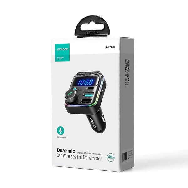 JOYROOM JR-CCB01 48W Wireless Car FM Transmitter with Dual Microphones