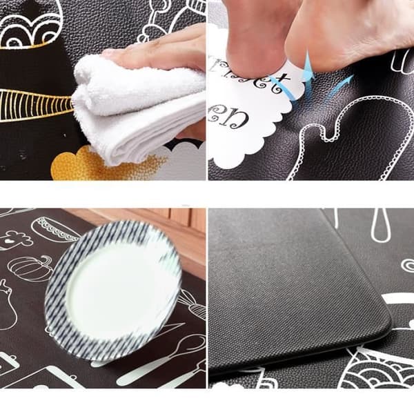 Kitchen Mats - XICHAO - Set of 2 - Non-Slip - Waterproof - PVC Leather