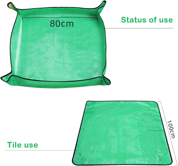 Vanntett dyrkingsmatte Hagearbeidsmatte Plantematte Matte (Grønn 100cm x 100cm)