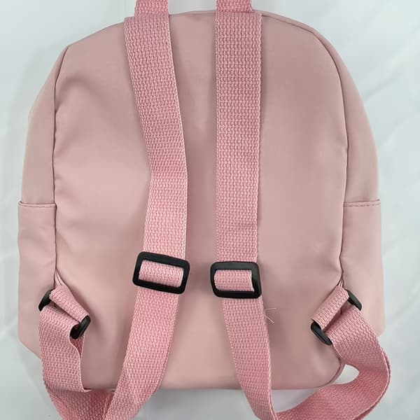 Chic Rosa Nylon Ryggsäck för Kvinnor - Justerbara Remmar, Dragkedja, Polyesterfoder, Trendig College-stil, Enfärgad [DB] Rosa Pink