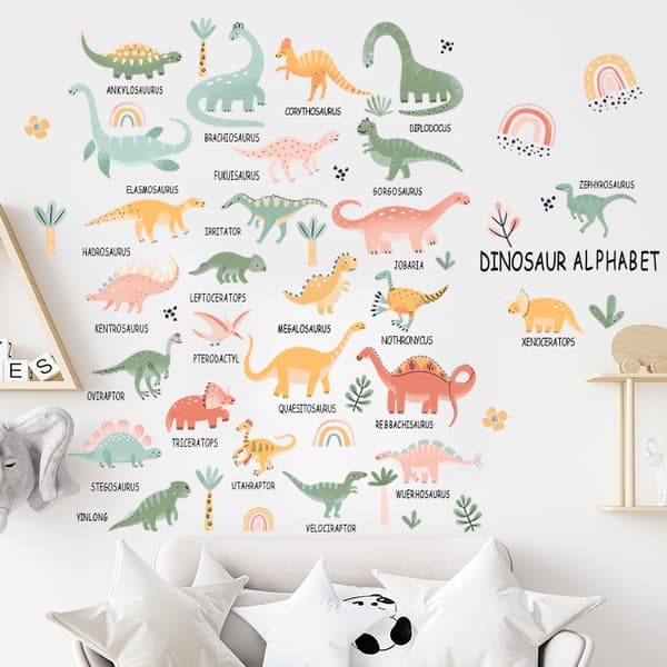 1 kpl Dinosaurusten aakkoset lasten seinätarrat Söpöt dinosaurusseinätarrat