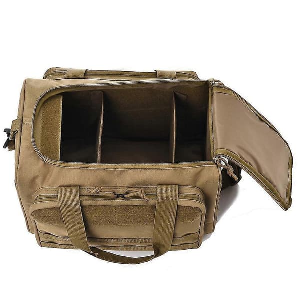 Tactical Shooting Range Bag, Waterproof Pistol Shooting Bag Khaki Hunting Accessories Tool Sling Bag