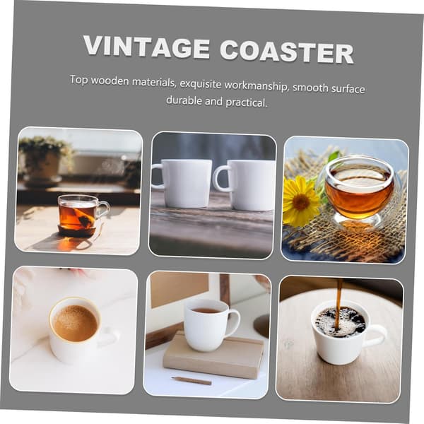 DIY Coaster Set Wooden Placemats Drink Coasters for Home Kitchen Cafe