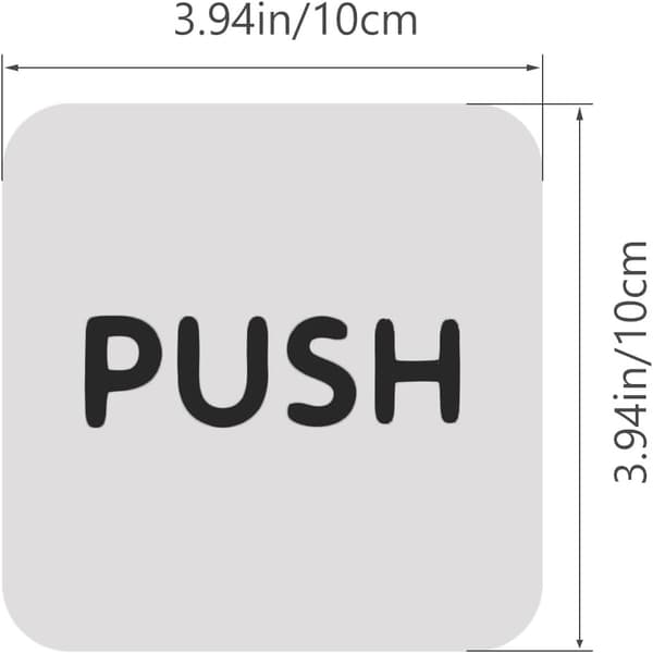 Itsekiinnittyvä Push Pull -ovitarra 10x10cm Akryylikyltti lasioville sisäänkäyntipari