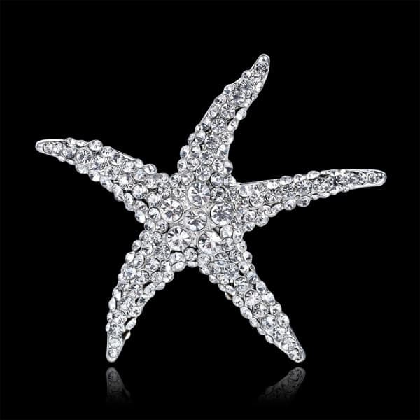 Sølv Rhinestone Sjøstjerne Brosjenål Dame Smykker