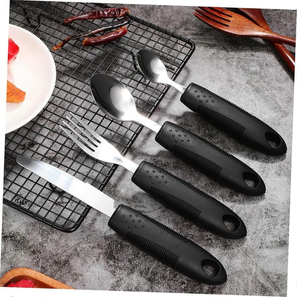 Custom Weighted Spoon and Fork Set for Tremors, Stroke Patients, Ergonomic Grip