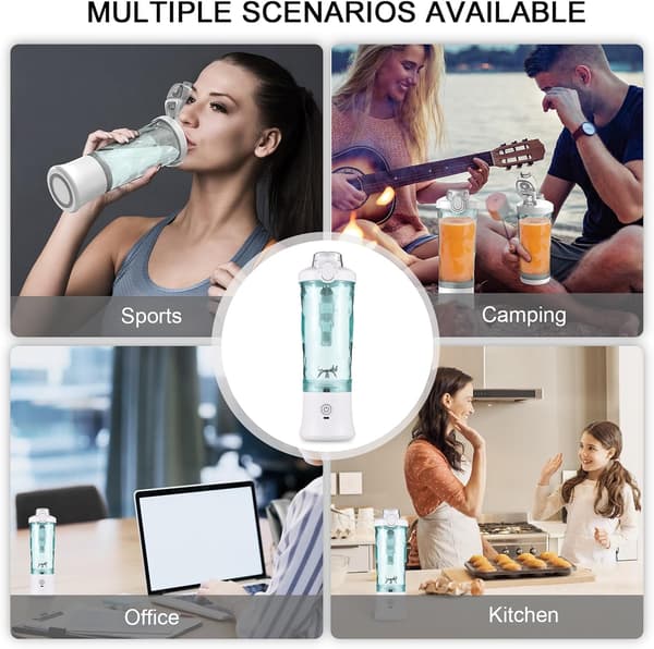 Bærbar blender for shakes og smoothies, mini smoothie-blender, miksing og pulsfunksjon (hvit) Hvit White
