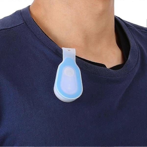 Running Light for Runners, Waterproof Portable LED Mini Night Button Silicone Clip Lamp Strobe Light (Blue)
