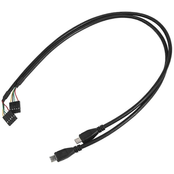 (2-pack) 50CM 5-stifts moderkort hona header till Micro-USB hane adapter Dupont förlängningskabel (5-stift/