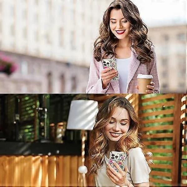 iPhone 13 Pro Case with Screen Protector, Slim Crystal Clear Case with Trendy Designs for Girls Women, Protective Phone Case for iPhone 13 Pro