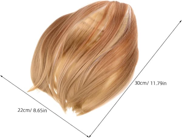 Gradientfarget blondefront kort bob-parykk for kvinner, midtskill syntetisk hårstykke